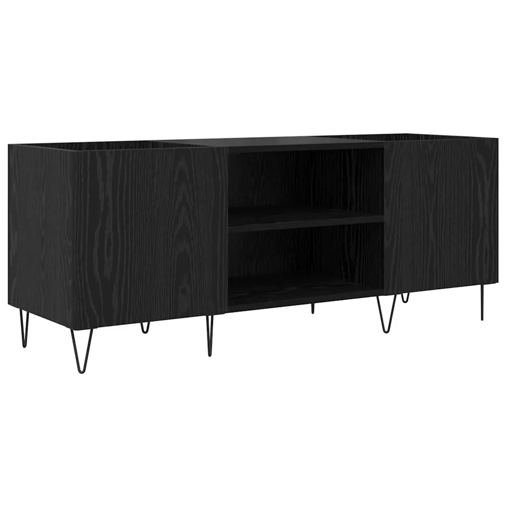 Mobile porta vinili con porta Rovere Nero 121 x 38 x 48 cm