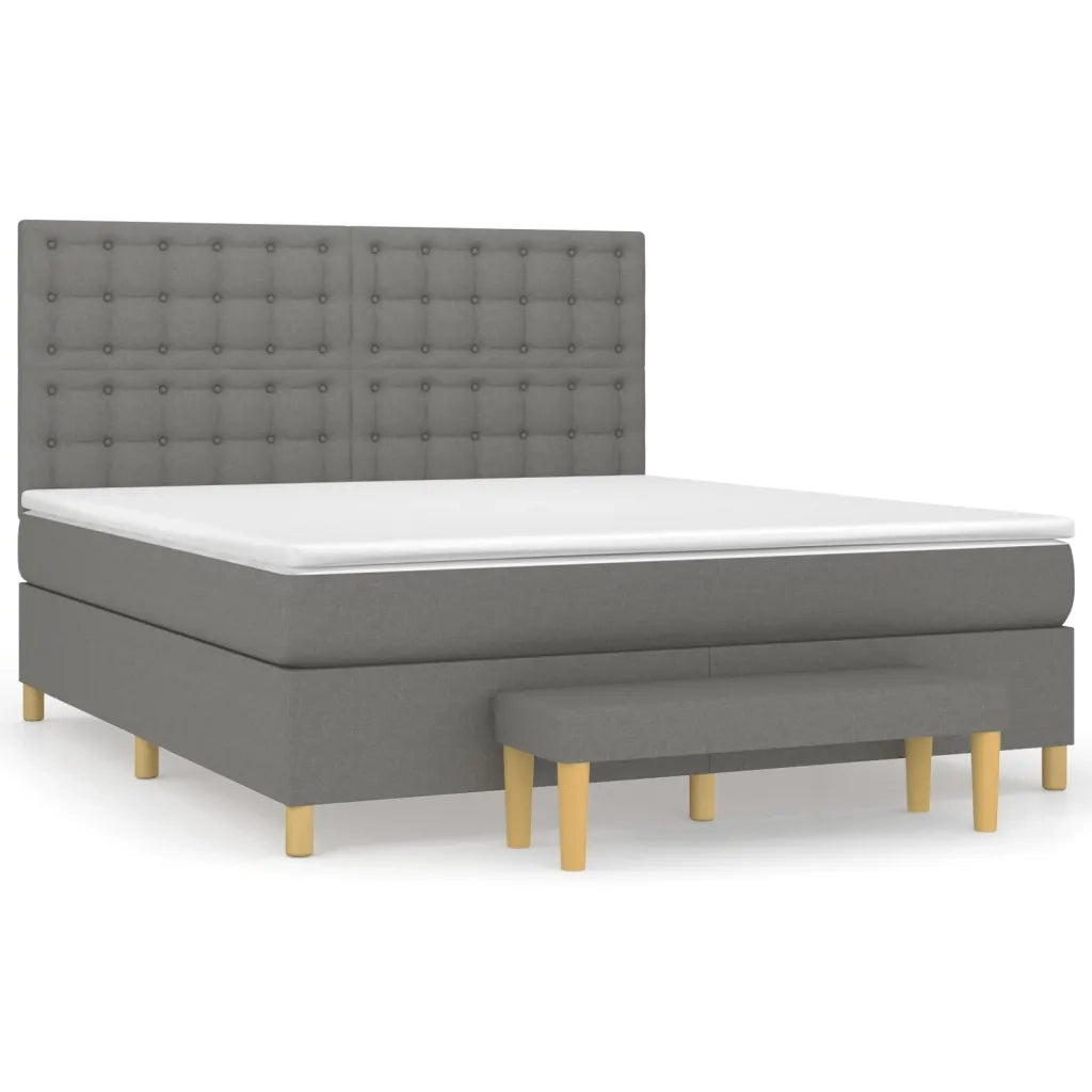 Giroletto a Molle con Materasso Grigio Scuro 180x200 cm Tessutocod mxl 75243