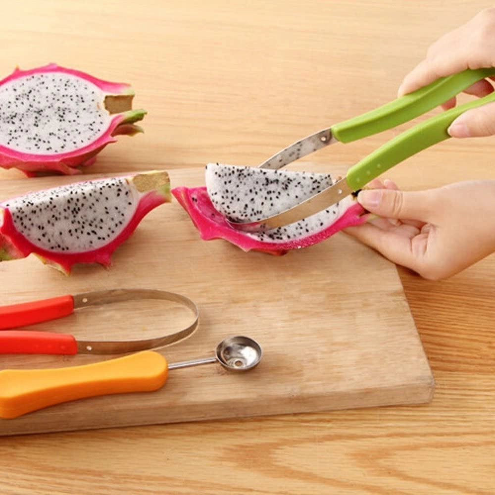 Trade Shop - Scavino Cucchiaio Multifunzione Taglio Melone 3 In 1 Spallinatore Per Frutta -