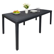 Abbaviva, Tavolo da Esterno 10 Posti Made in Italy, 90x150x72h cm Nero Antracite