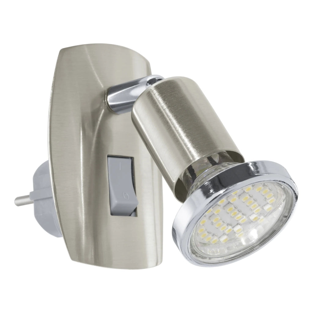Applique Presa Moderna Mini 4 Acciaio Grigio 1 Luce Gu10 2,8 Ip20