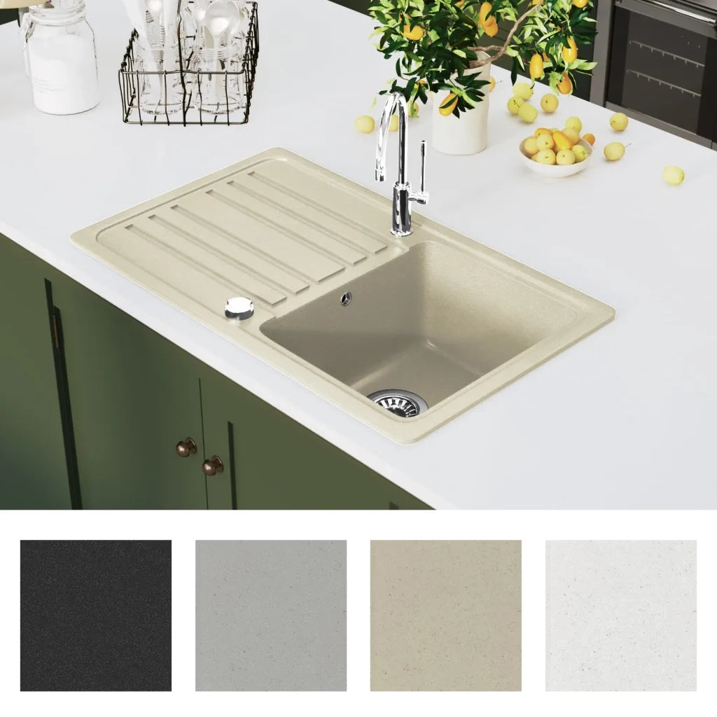 Lavello da Cucina in Granito Vasca Singola Beige CFW7855081