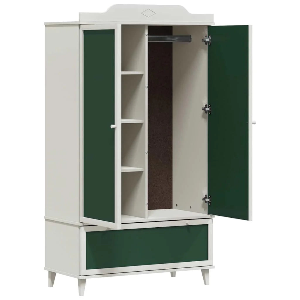 Armadio rettangolare con cassetto e anta lavagna per cameretta bambini 90 x 45 x 165 cm legno bianco 02_0058620