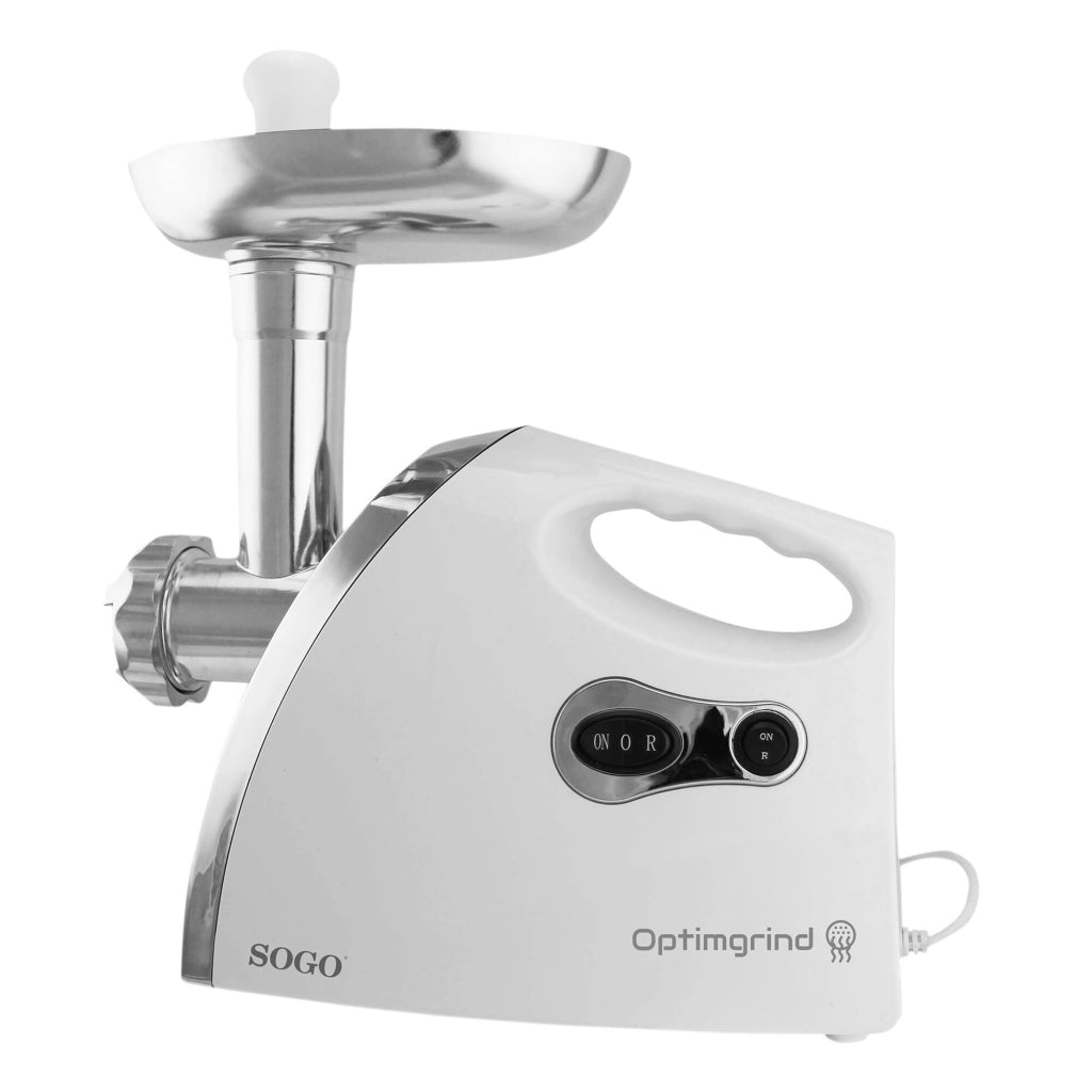 Tritacarne elettrico 1200W con funzione inversa, 3 dischi intercambiabili 7-5-3mm, base antiscivolo cucina - SOGO