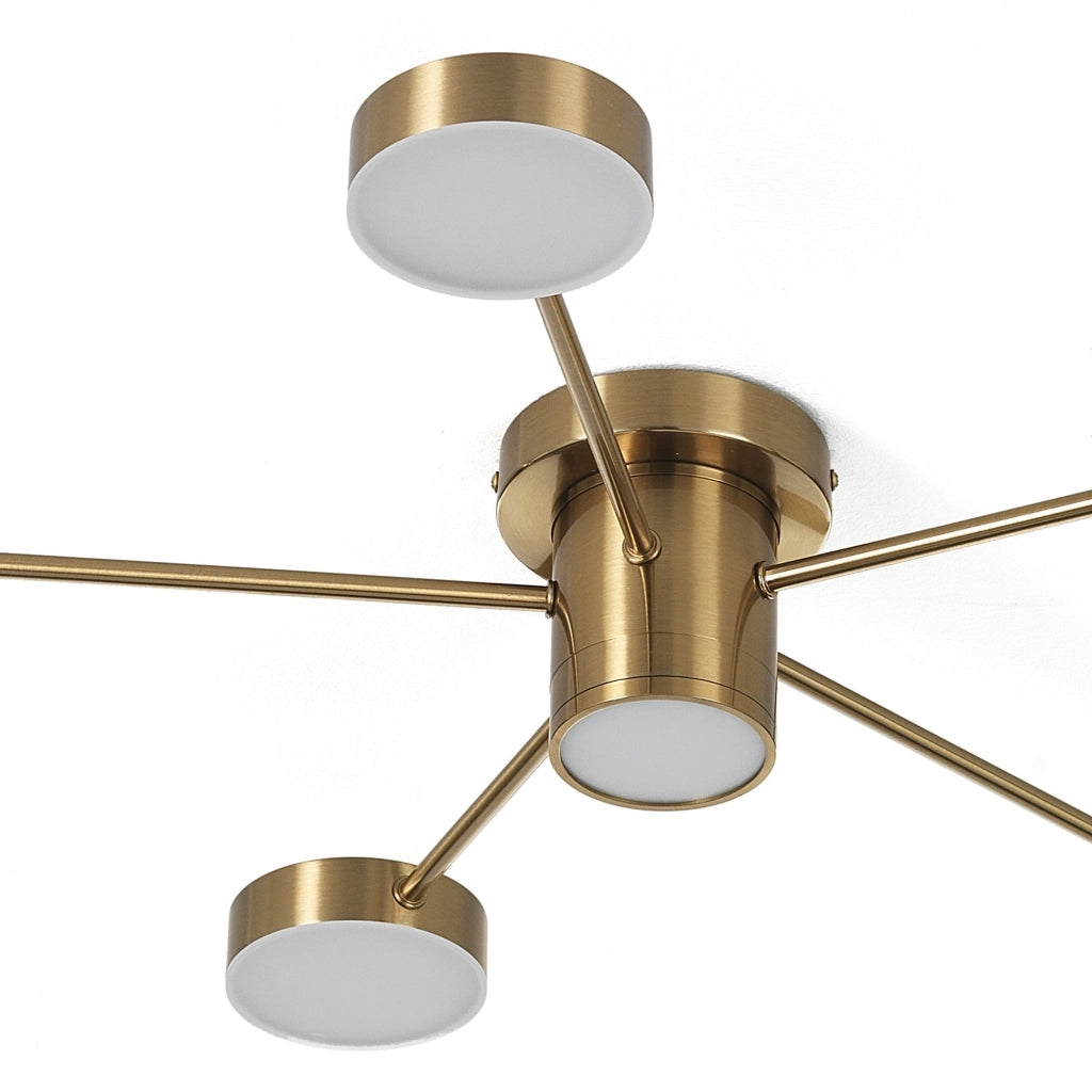 Lampadario in acciaio verniciato ottone anticato cm. L.100 P.70 H.13