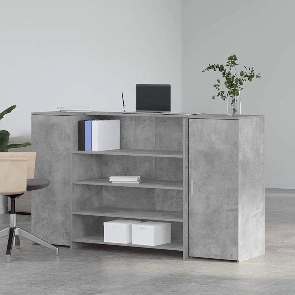 Banco Reception Grigio Cemento 180x50x103,5cm Legno Multistrato 3324172
