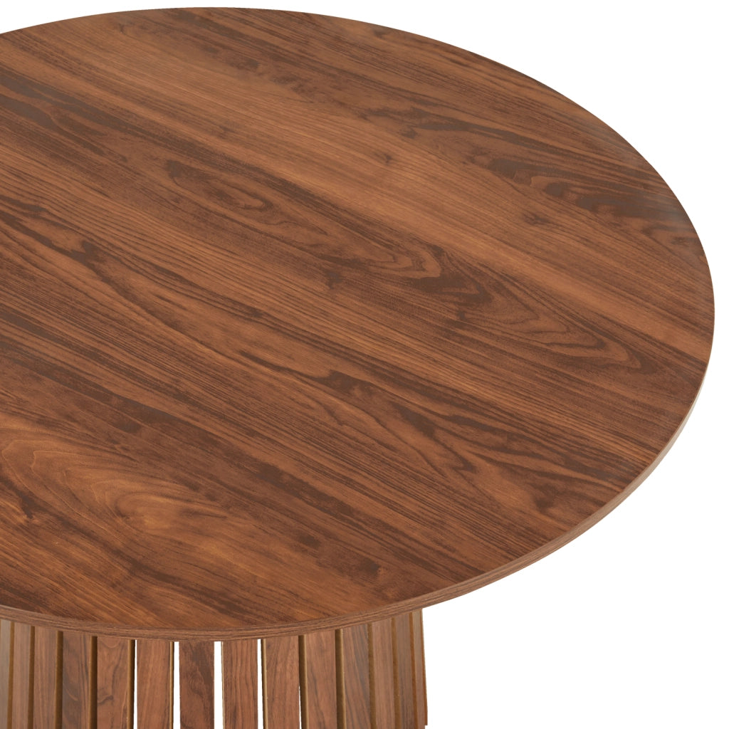 LIV Tavolo da pranzo rotondo da 110 cm in legno scuro