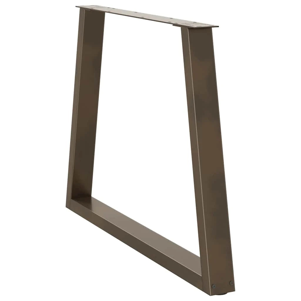 Set di 2 gambe per tavolo da pranzo a forma di V 100 x 73 cm con piedini regolabili design moderno acciaio naturale 02_0056871