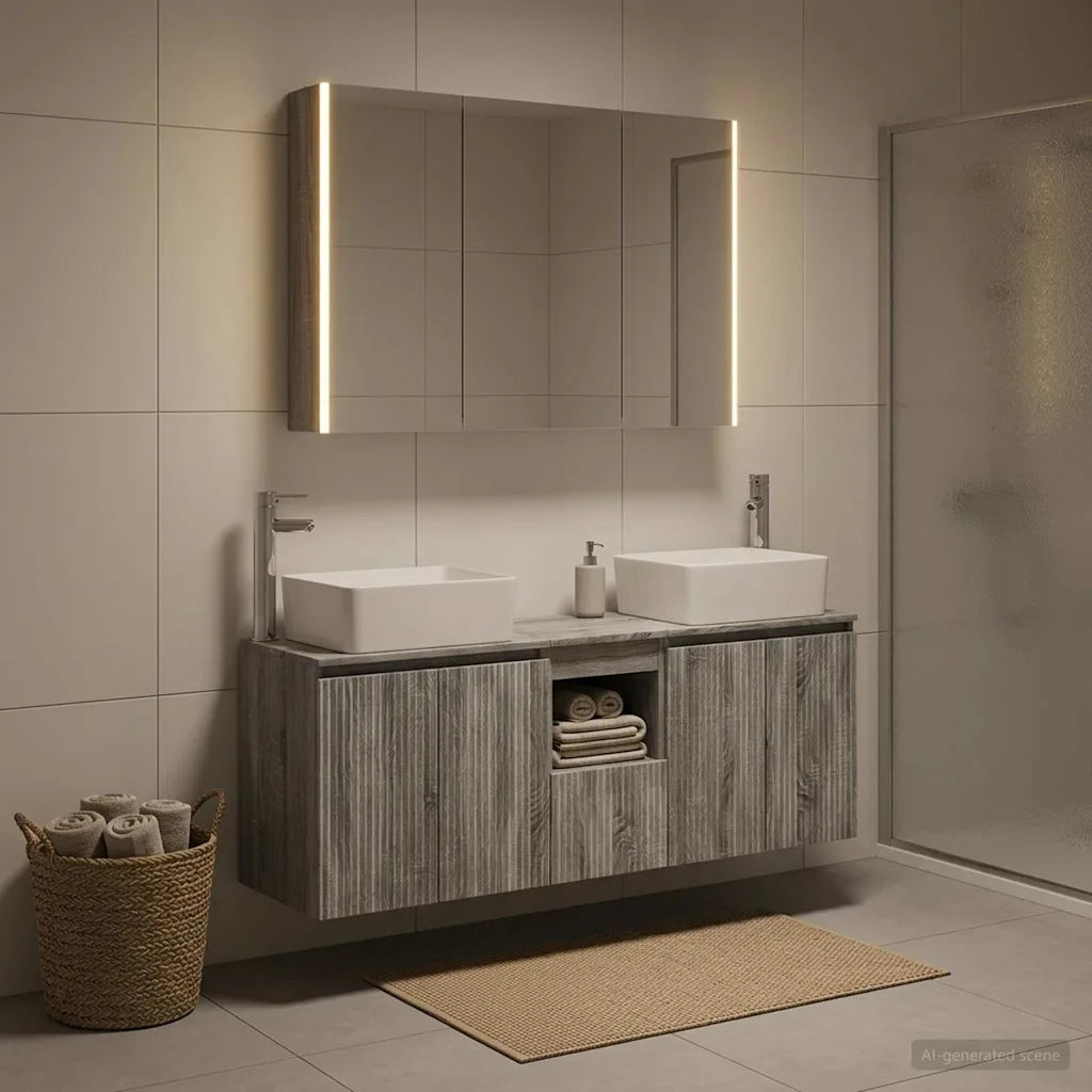 Set di Armadi da Bagno 4 pcs Sonoma grigio Legno ingegnerizzato 3406428
