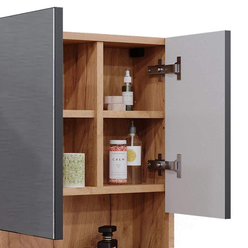 Vicco Mobile a specchio per il bagno Antracite puntinato 54 x 55 cm