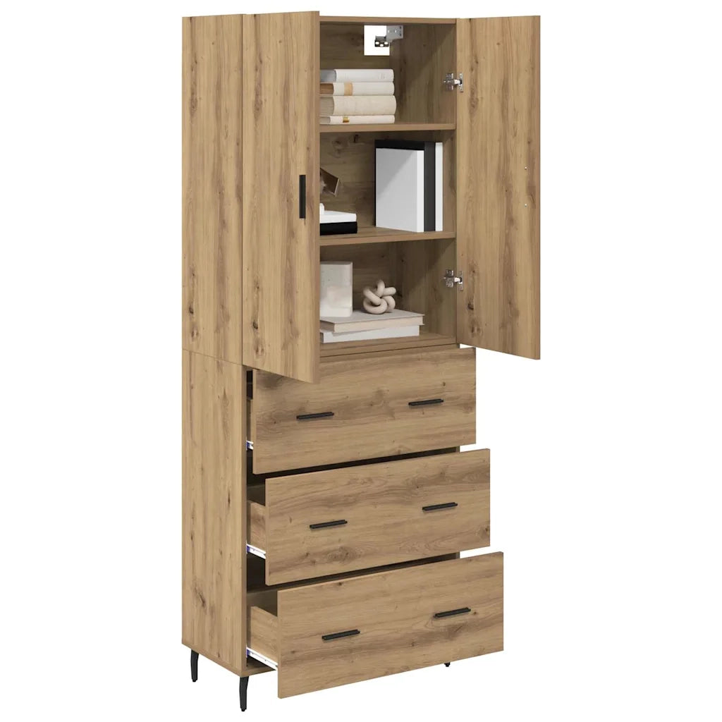 Credenza con Cassetto-Buffet-Armadio da cucina Rovere artigianale 69,5 x 34 x 180 cm 319907