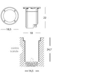 Faro Calpestabile da Incasso Tondo a Pavimento Colore Acciaio da Esterno Line Route Livos
