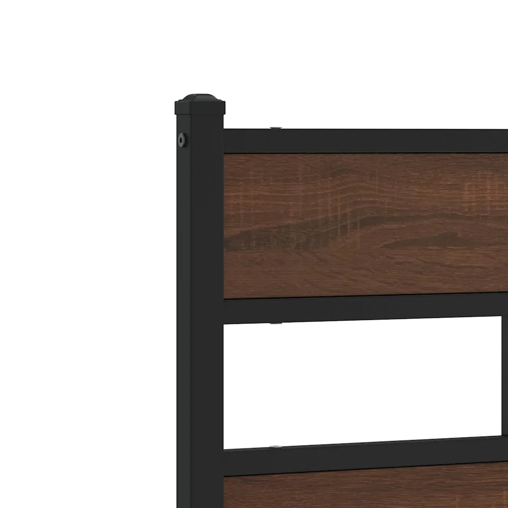 vidaXL Giroletto senza Materaso in Metallo Rovere Marrone 200x200 cm