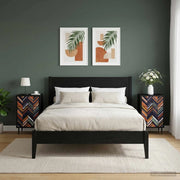 Armadio da Notte OMMEN 2 pz Rovere Nero 36 x 33 x 61 cm 8007330