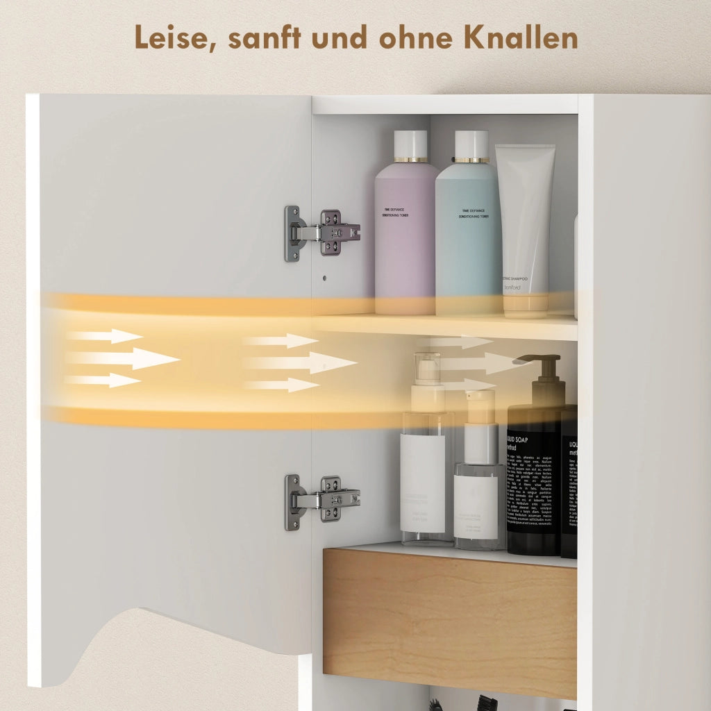 Armadietto Bagno Sospeso con Anta Soft-Close ¨C Zephmum ¨C Bianco 30x17x67 cm