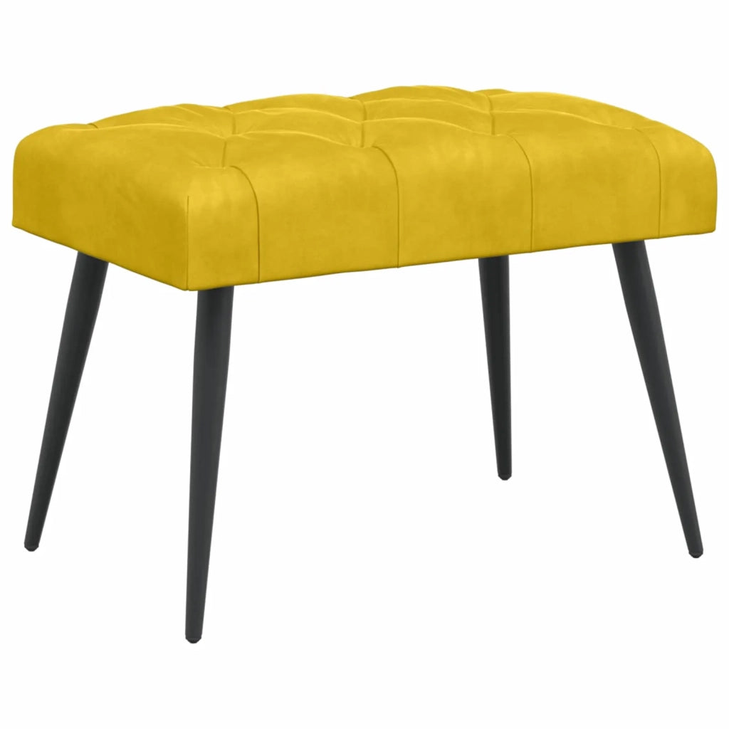 Panchina con bottoni imbottiti Giallo 60 x 40 x 45 cm Velluto 42038550