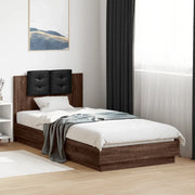 Giroletto con Testiera e LED Rovere Marrone 100x200 cmcod mxl 90726