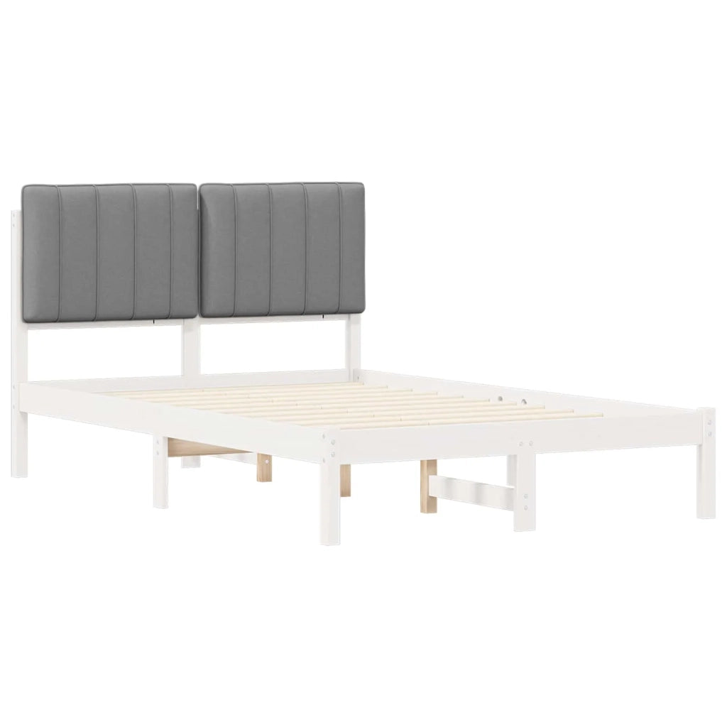 Letto con Testiera Rivestita Grigio chiaro 120 x 190 cm 878068