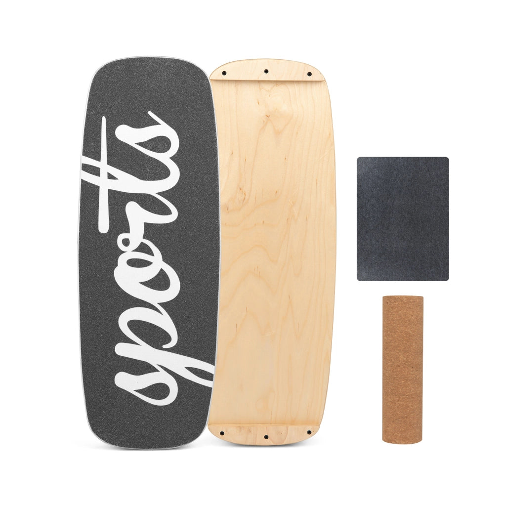 Balance board in legno con rullo in sughero e tappetino in feltro antiscivolo tavola di equilibrio, Tavola equilibrio per adulti