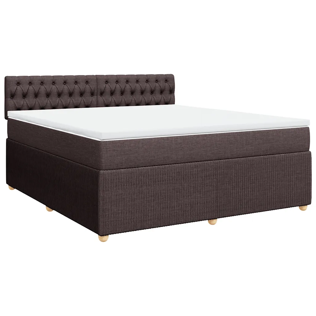 vidaXL Giroletto a Molle con Materasso Marrone Scuro 180x200cm Tessuto