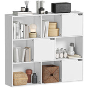 Libreria 9 cubi con ante e ripiani aperti ¨C zephmum ¨C bianco 106x24x95 cm