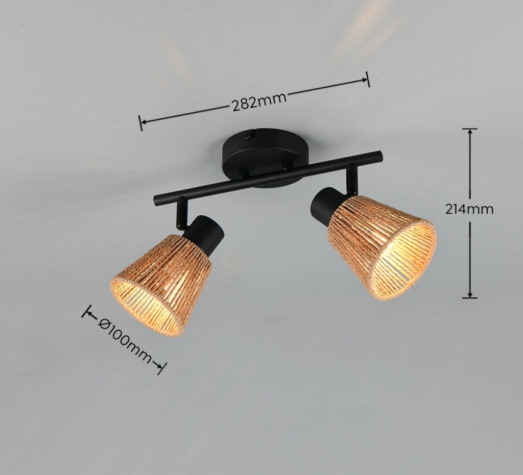 Faretto da soffitto boho NATREL 2xE14 metallo naturale