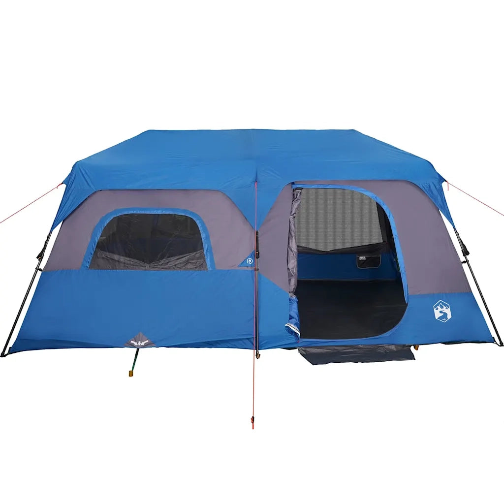 Tenda Campeggio 9 Persone-Tenda per Escursionismo Blu Rilascio Rapido Impermeabile