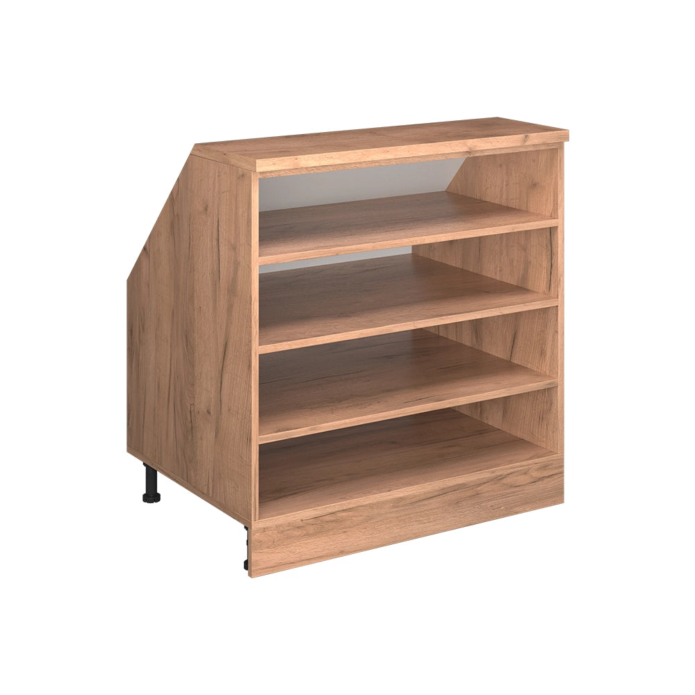 Mobile cucina sottotetto R-Line Rovere dorato/Rovere dorato 80 cm con 4 scomparti, carcassa 60 cm profondità Vicco
