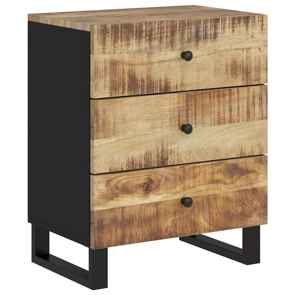 Comodino | Armadio da Notte | Mobiletto da notte 50x33x62cm Legno Massello di Mango e Legno Multistrato