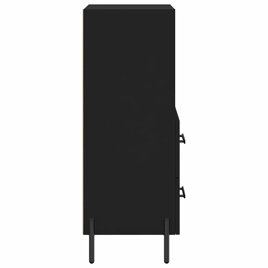 Credenza | Madia | Buffet da pranzo | Armadio da pranzo Nero 34,5x34x90 cm in Legno Multistrato