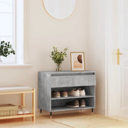 Scarpiera-Scaffale per scarpe Grigio Cemento 70x36x60 cm in Legno Multistrato 169143