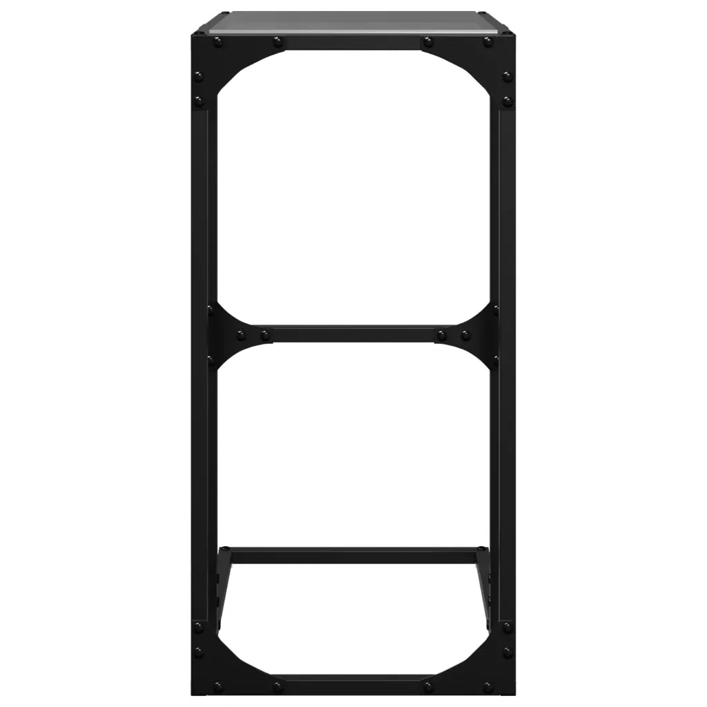 Tavolino con Vetro Nero 40x30x61,5cm in Acciaio 846037