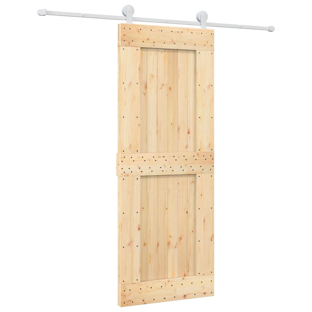 Porta scorrevole Naturale e Bianco 80 x 210 cm 3445033
