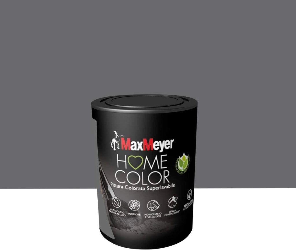 Idropittura Colorata Superlavabile per Interni HomeColor, Colore Smoke, 0.75L