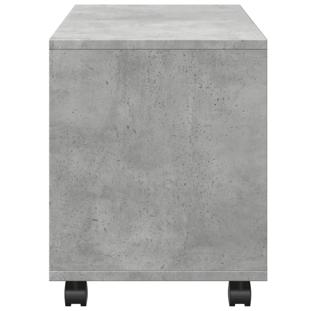 Mobiletto con Ruote Grigio Cemento 72x33x42,5 cm in Truciolato