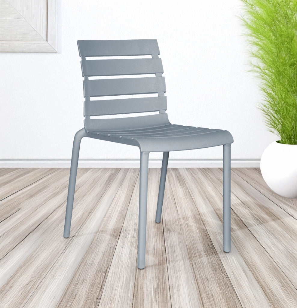 Set 4 Sedie In Polipropilene e Fibra Di Vetro Sedia Cucina Trattamento Uv Antiscolorimento Giardino Interno Esterno Moderne Robuste Resistenti Seduta Terrazzo Soggiorno Bar Ristorante Impilabili Nina-Grigio