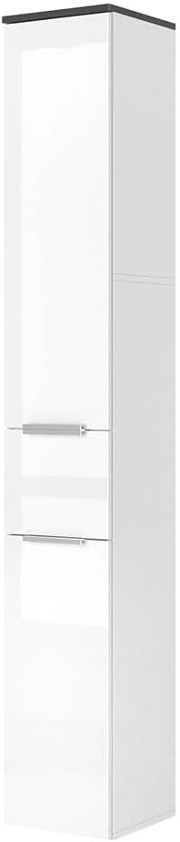 Mobile sottolavabo per bagno Otis, Bianco lucido, 58 x 60 cm, per la conservazione in bagno abbinabile alla serie Otis