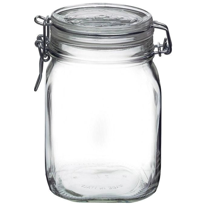 Bormioli Rocco Vaso Vetro Fido con Tappo Ermetico Rettangolare 1 lt