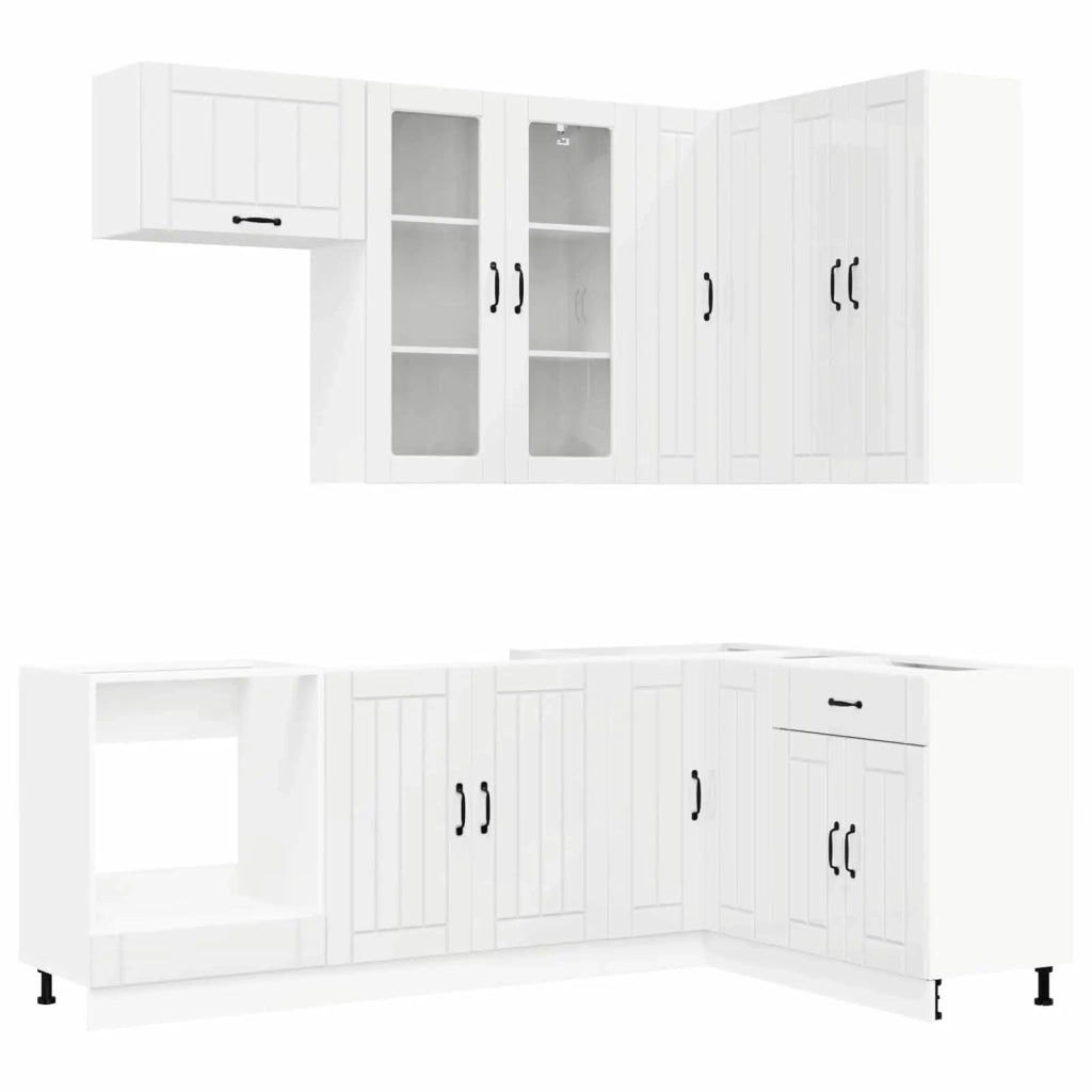 Unità Cucina LUCCA 8 pcs Bianco Lucido Legno ingegnerizzato 3438481