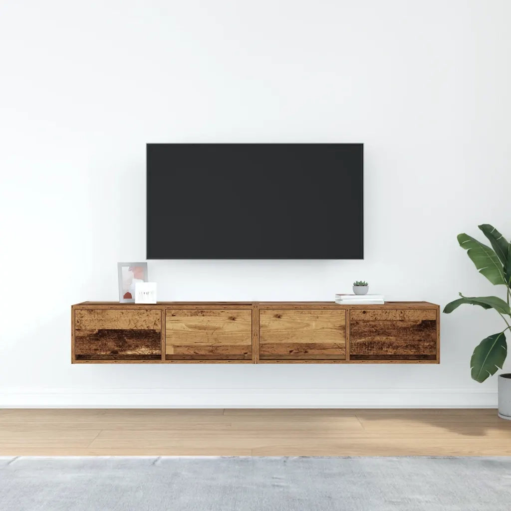 Mobili Porta TV 2 pz Legno Antico 80x31x25,5 cm in Truciolato 861523