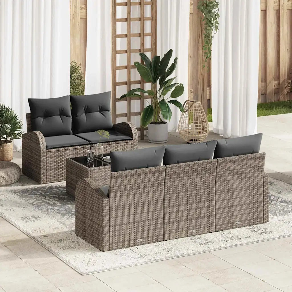 Set Divano da Giardino Grigio 55 x 55 x 37 cm polyrattan