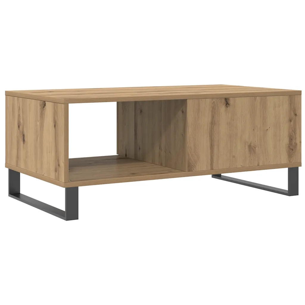 Tavolino da Salotto-Tavolino da soggiorno-Tavolo Rovere Artigianale 90x50x36,5 cm Truciolato