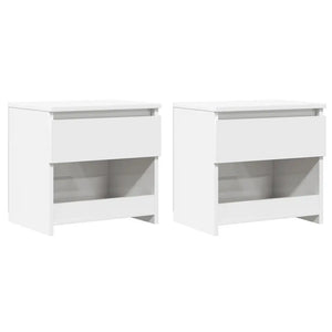 Comodini 2 pz Bianco Lucido 40x30x39 cm in Truciolato cod mxl 49296