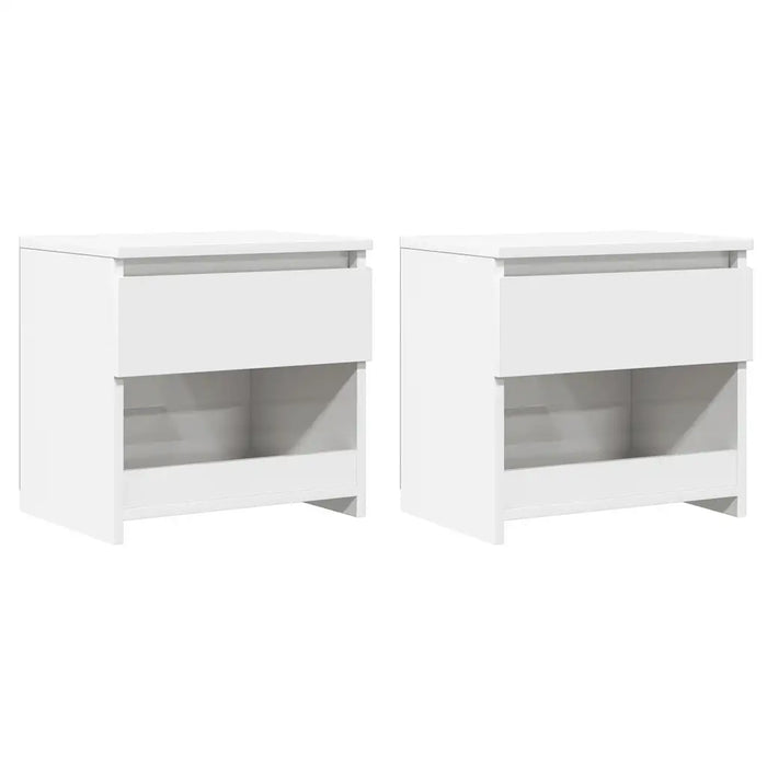 Comodini 2 pz Bianco Lucido 40x30x39 cm in Truciolato cod mxl 49296