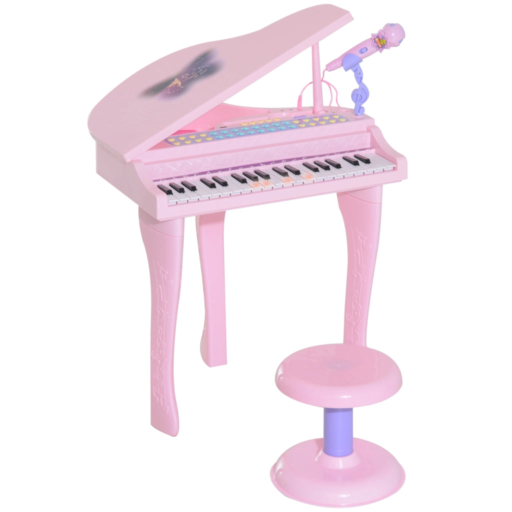 Pianoforte Elettronico per Bambini con Microfono e Luci ¨C zephmum ¨C 37 Tasti Rosa