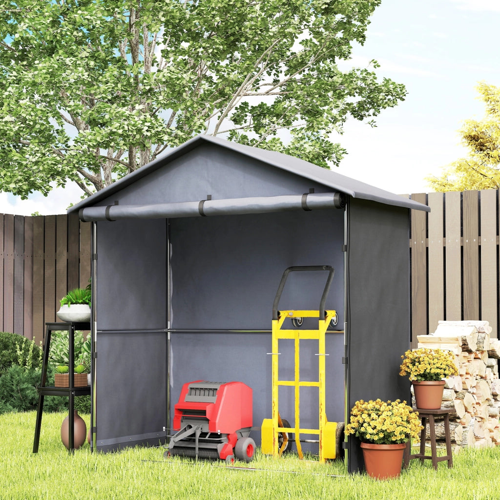 Capanno da Giardino con Porta Avvolgibile ¨C zephmum ¨C Grigio Scuro 110x200 cm