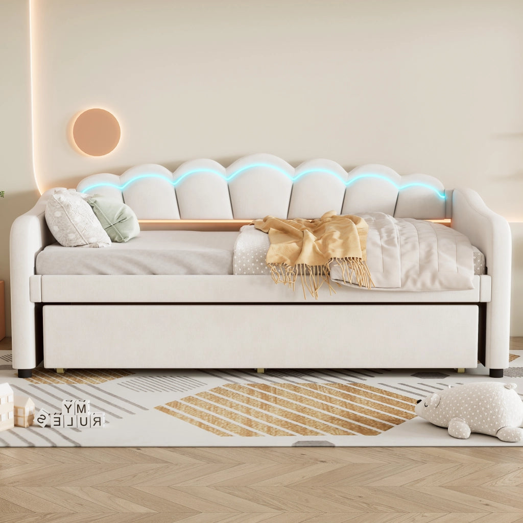 Tagesbett con letto estraibile velluto 90x200 cm