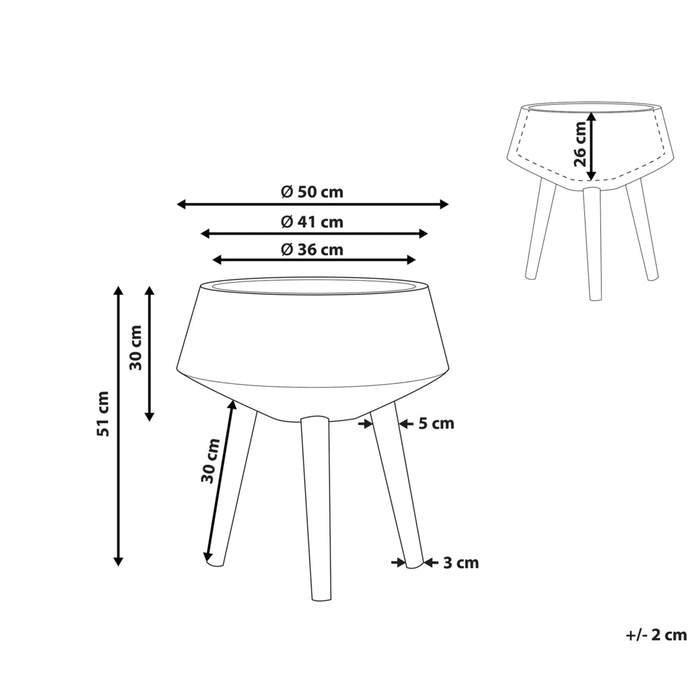 Supporto per piante in cemento grigio quadrato 30 x 30 cm base in legno massello moderno industriale alto vaso per piante