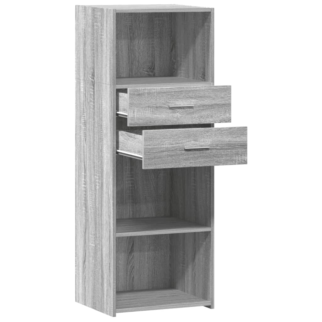 Buffet credenza cassettiera armadio mobile contenitore organizer cucina soggiorno salotto rovere Sonoma alto 45 x 42,5 x 124 cm legno ingegnerizzato grigio 02_0035367