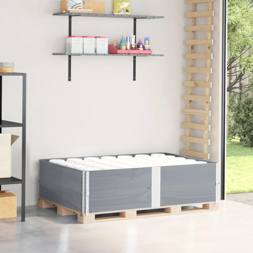 Paretali per Pallet 2pz Grigi 150x100cm Legno Massello di Pino